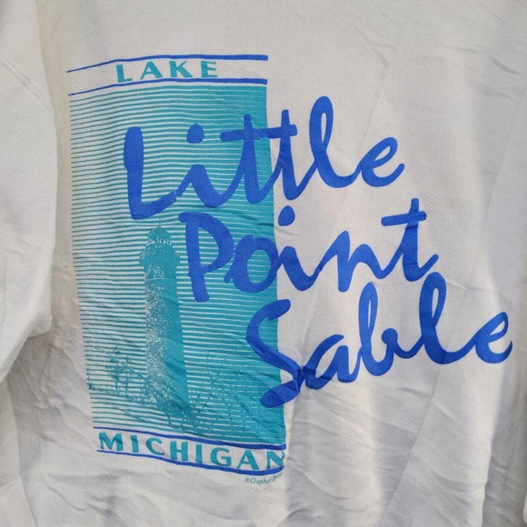 Gopher Sport Men's Sweatshirt White Size XL Crewneck Vintage USA Lake Michigan - Picture 10 of 15